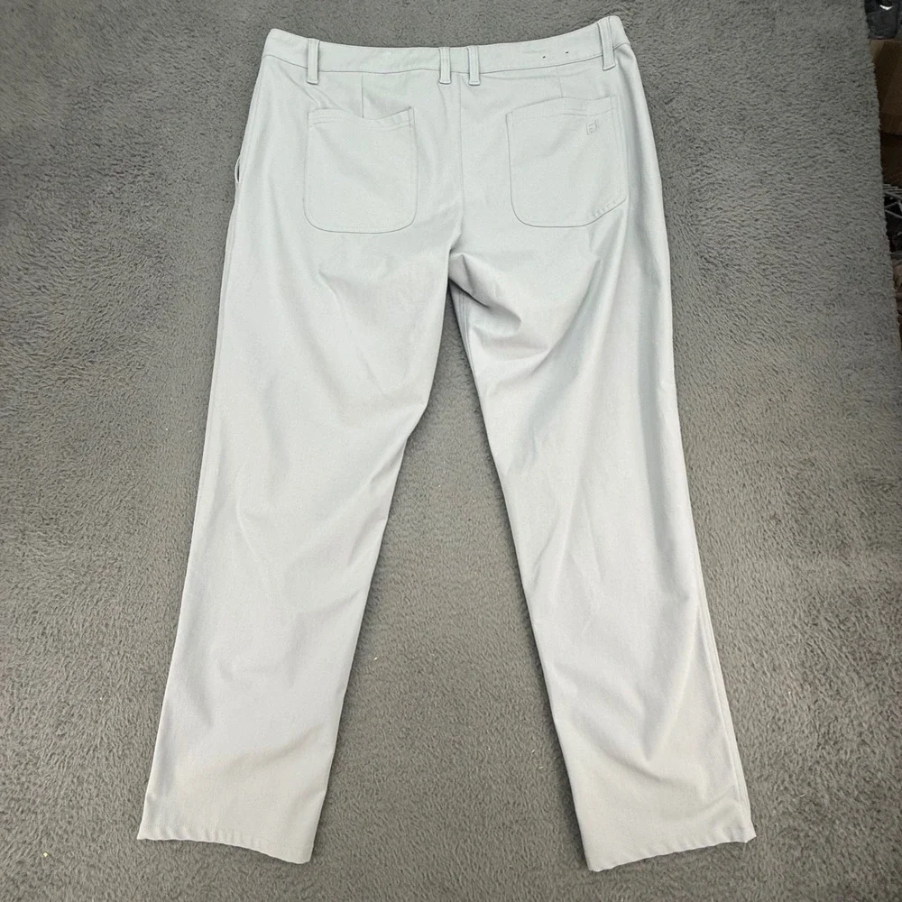FootJoy Golf Pants Men 38x30 Light Grey Performance Flat Front Trousers 29019